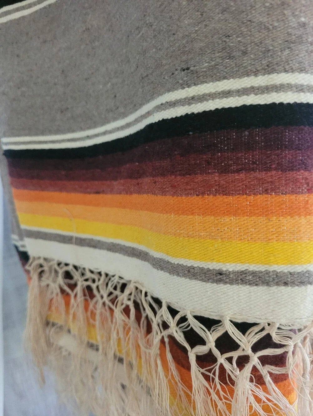 Vintage Mexican Serape Blanket 5X7FT
